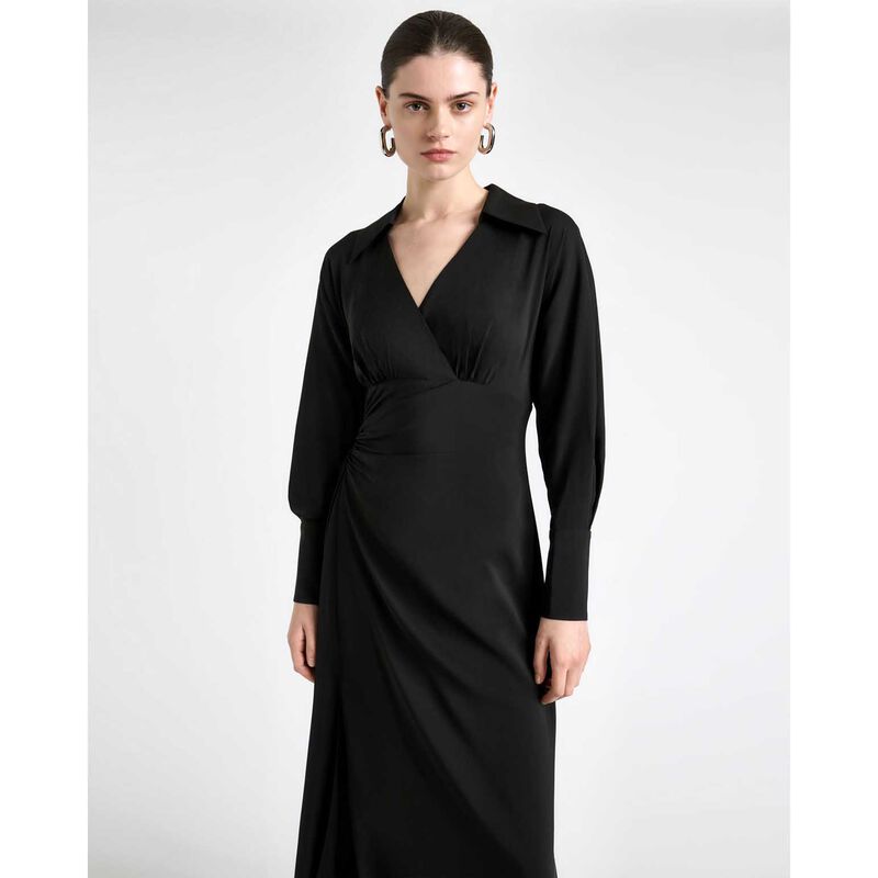 Cue Long Sleeve Ruched Midi Dress image number 2